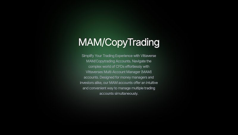 Vittaverse Launches Powerful MAM/Copytrading Accounts to Streamline CFD Trading for Money Managers and Investors
